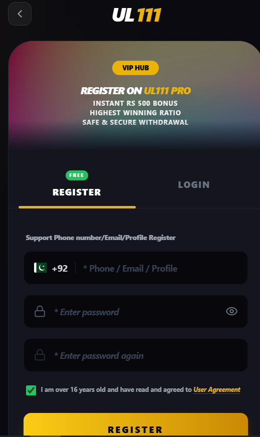 UL111 Game- Register