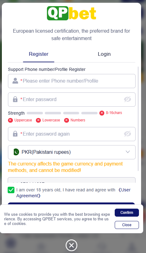 QPBET 32-Registeration